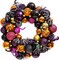 Citrus; Halloween Pumpkin Wreath, Lighted Halloween Wreath, Halloween Front Door Decorations, Halloween Party Decor, Pumpkin Ball Wreath | 12 Inch Pre-Lit Pumpkin Wreath with 60 Shatterproof Treat-or-Treat Ball Ornaments, LED Timer Wreath for Door, Wall, Tab; Category:Halloween Decorations; Image:2